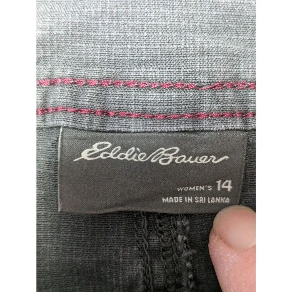 Eddie Bauer Womens Gray Chino Shorts Size 14 - Picture 2 of 11